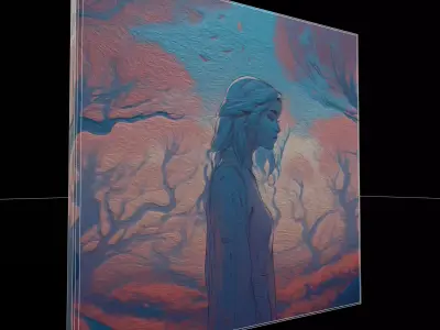 Blue Beauty Two Painting  Low-poly 3D model