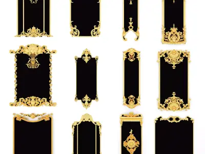 Collection stucco molding frame 3D model buy