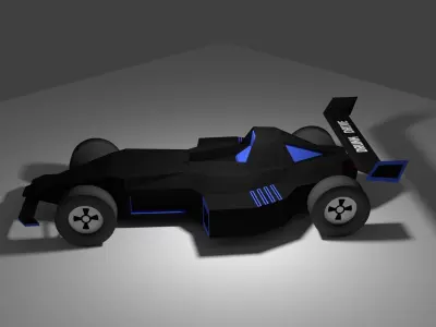 Low poly racing car F1 Low-poly 3D model