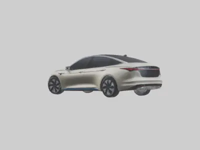 Luxury Electric Sedan model Low-poly 3D model