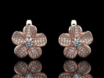 flower earring model 285 3D print model