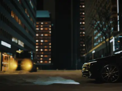 Night Street Snow Scene  3D model