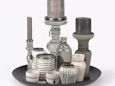 Candle Set holder corona 3D model