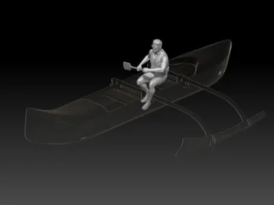 canoe boy 1 3D print model