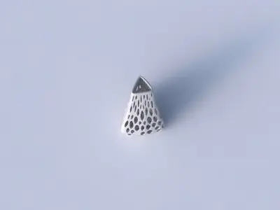 Vase puffy tipped triangle with relaxed organic lattice 3D print model
