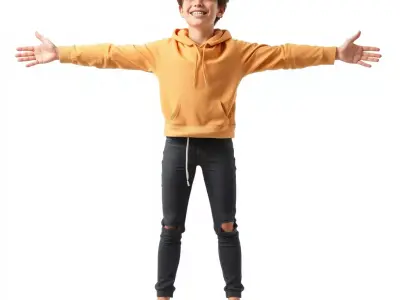 Casual Youth Outfit model pack Low-poly 3D model