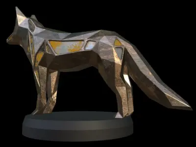 Steampunk Fox Low-poly 3D model