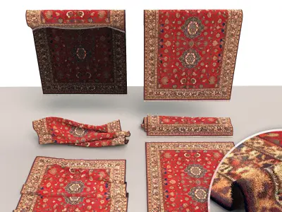 Persian carpet rug 004 3D model