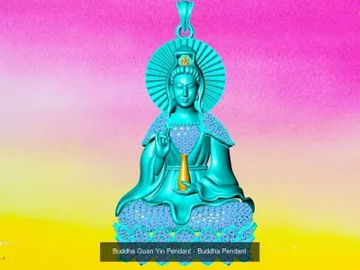 Buddha Guan Yin Pendant - Buddha Pendant 3D Model Collection