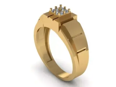 men ring 3D print model 14