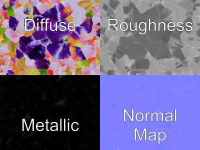 Double Iris Flower Layered Petals model pack Low-poly 3D model