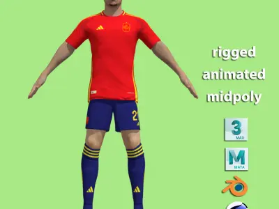  T-Pose Rigged Mikel Oyarzabal Spain Euro 2024 3D model