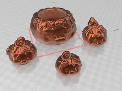 pumpkin family 9 pcs full set 3D print model