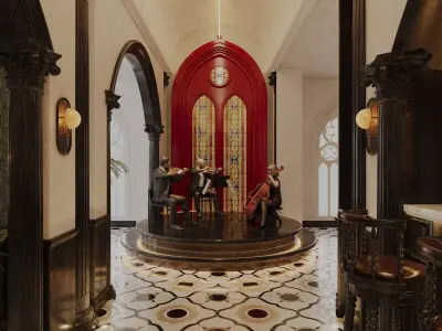 Classical-style hotel restaurant 3D model