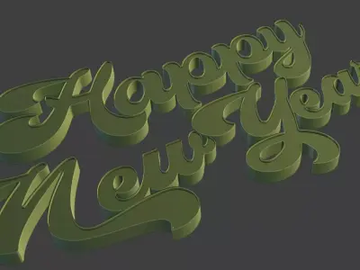 Happy New Year  Festive 3D Text 3D print model