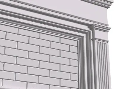 Modern Classic Art Deco Fireplace 3D model