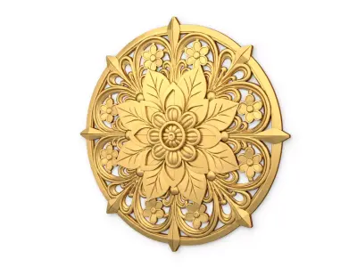 Classic circular carved decor onlay stl 01 3D print model