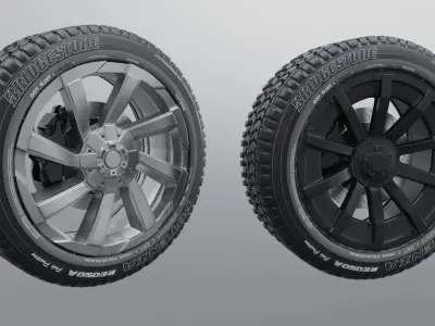 Modern sport car lowpoly 3d rims Low-poly 3D model
