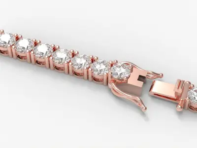 Diamond Tennis Bracelet Link TB45 3D print model
