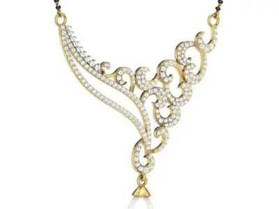 necklace with diamonds  3D print model