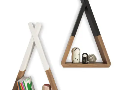 Trendy Teepee Shelves For Kids 3D model