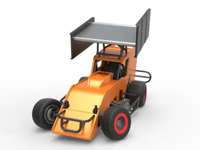 Southern Wing Modified Stock car while turning Scale 1 to 25 3D print model