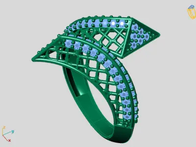 Two Head Women Ring 3DM Womens Ring 3d models 3D print model 3D print model 33