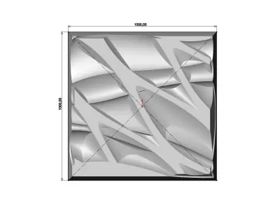 Abstract mesh relief decor panel N02 3D print model