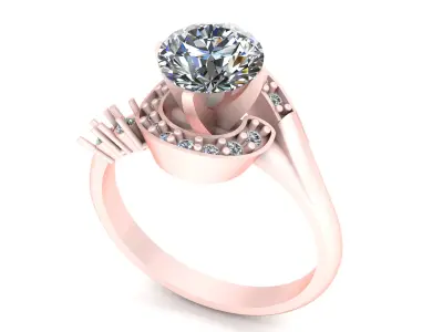 PRECIOUS DIAMOND WEDDING RING 3D PRINTABLE MODEL 3D print model