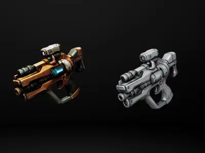 Stylized Weapons Pack v1 - Pistol - UE5 - FREE Sample Free low-poly 3D model