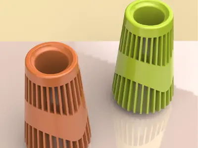 Modern Decoration Striped Vase - Geometric Vases 3D print model
