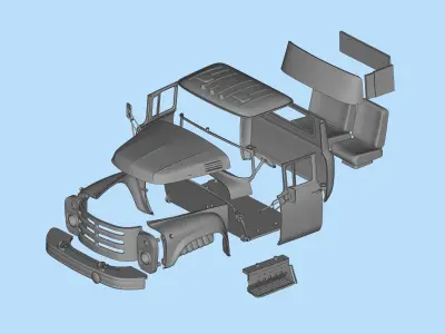 ZIL 133GYA truck model stl printable rc truck kits 3D print model