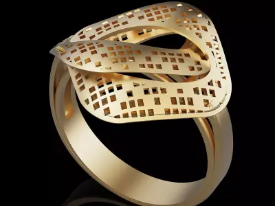 Lux ring silver gold  printable jewelry 3D model 3D print model