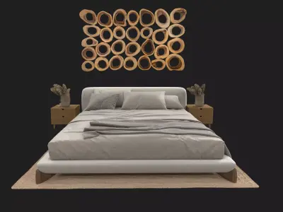 Bed Mode 3ds max tropical style 3D model