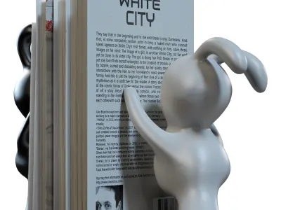 Cute Rabbit Bookends Decor Low-poly 3D model