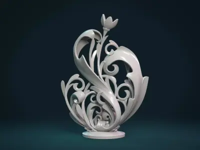 Scroll plant Sculpture 3D print model