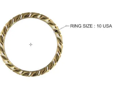 CUBAN RING SIZE 10 USA 3D print model