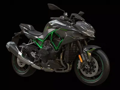 Kawasaki Z H2 2020 Superbike Low-poly 3D model