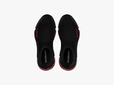 Balenciaga Speed Clear Sole Trainers Black Pink 3D model
