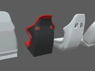 Car Seat Pack 02 Low-poly 3D model