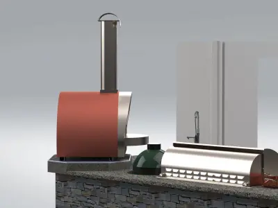 Outdoor Kitchen with Firemagic Appliances  Free 3D model