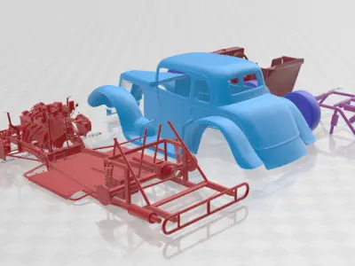 1934 Coupe - Separate Parts STL Model 3D print model