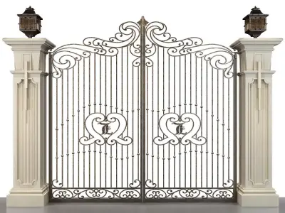 Iron gate set 05 3D model