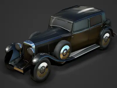 Old Car 01 Low Poly Mobile Ready Low-poly 3D model