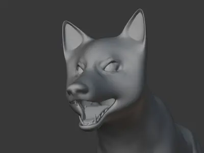 Gray Wolf Base Mesh  Low-poly 3D model