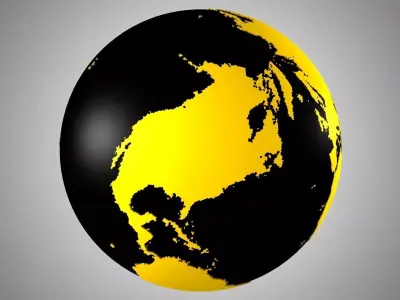 Solid Color Black Yellow Globe 3D model