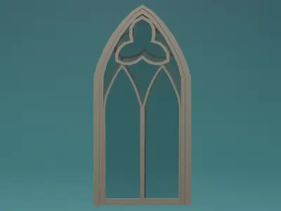 Gotic Window Set Low-poly 3D model