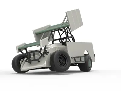 NE Outlaw Dirt Modified stock car V2 while turning Scale 1 to 25 3D print model