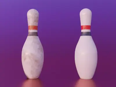 Bowling Pin Low-poly 3D model