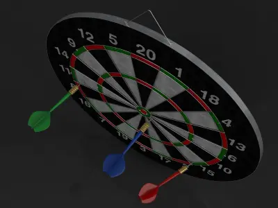 3D Double Sided Dart Board Game 3D model